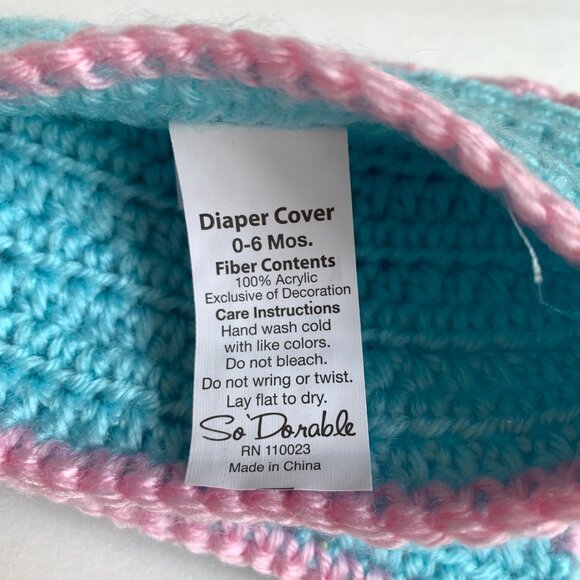 NEW Teal Blue Ruffle Diaper Cover 0-6 Months - Picture 3 of 3